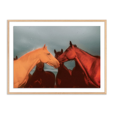 Sunset Horses Print by Coup D'Esprit