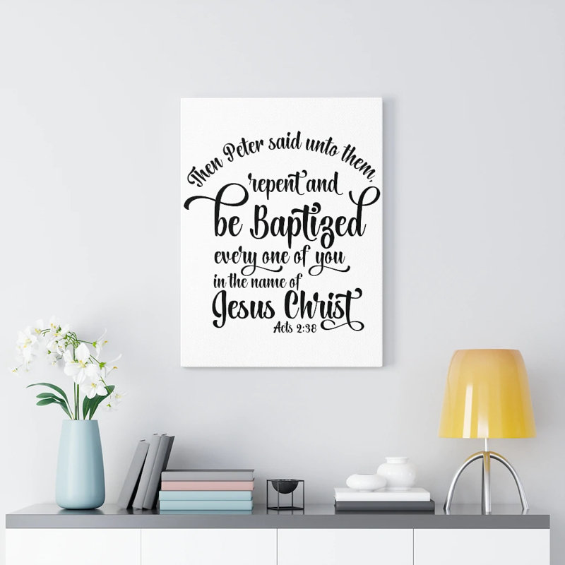 Name Of Jesus Acts 2:38 - Wrapped Canvas Print, 36cm H x 28cm W