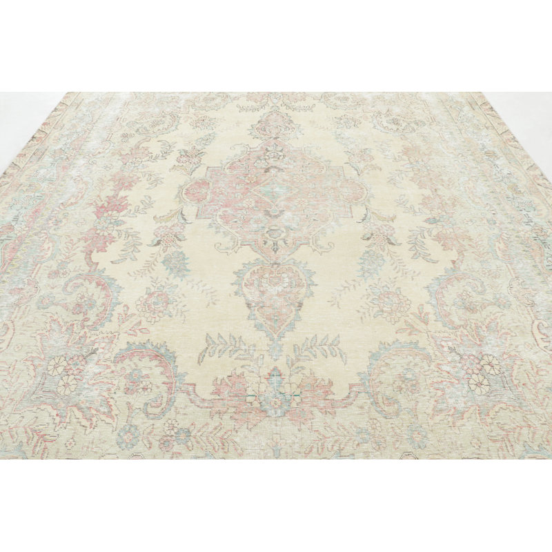 Distressed One-of-a-Kind 9'10X12'8 Hand Knotted Area Rug