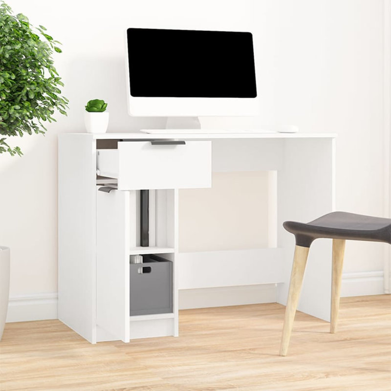 VidaXL 39.4'' W Rectangle Computer Desk with and Cabinet | Wayfair
