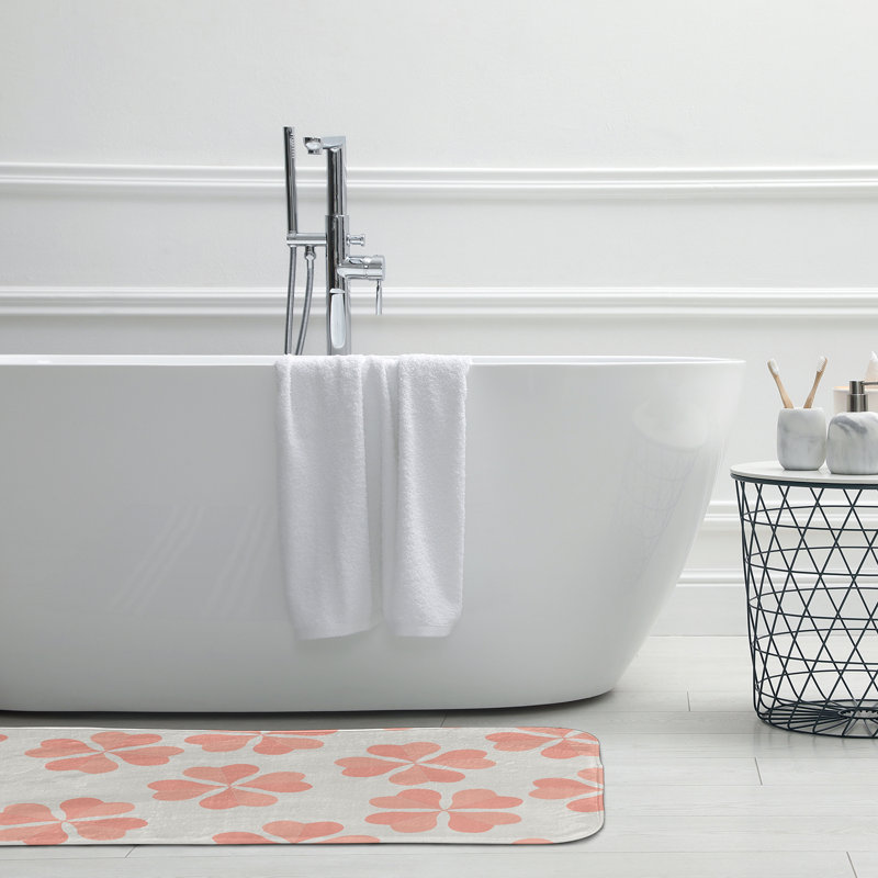 Tapis de bain Boname, L 21 po x L 34 po, Rose