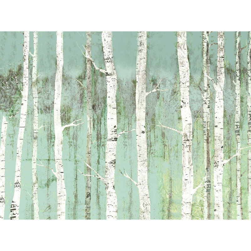 «Mint Birchies» - Impression sur toile tendue, H 18 po x l 24 po
