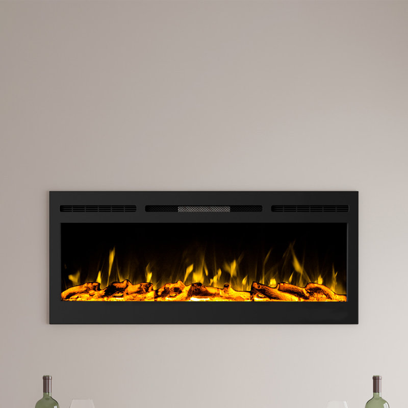 Shelburne Wall Mounted Electric Fireplace - Recessed Fireplace with Front Vent, 21.5" H x 50" W x 5.5" D