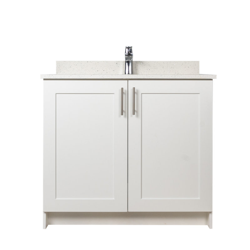 Meuble-lavabo blanc 36 po style Shaker, Blanc