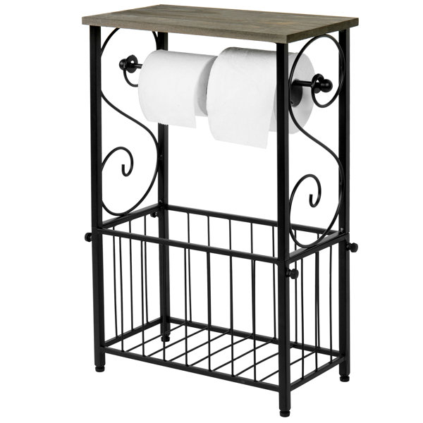 Delta Free Standing Toilet Paper Holder with Storage Shelf and