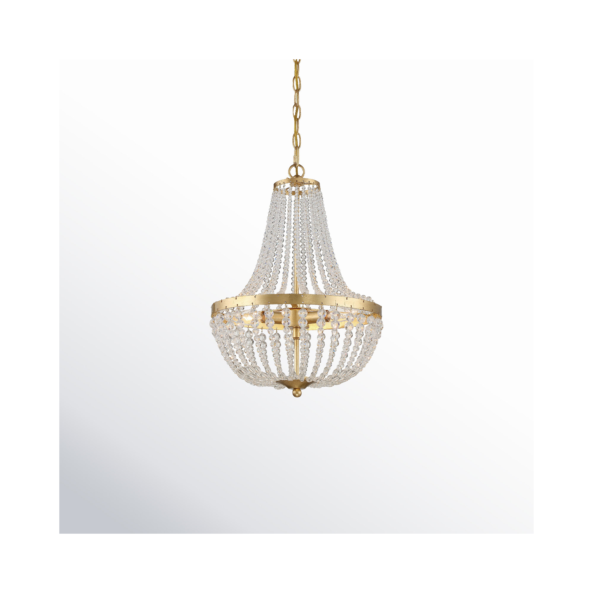 Conway 3 - Light Dimmable Empire Chandelier, Antique Gold