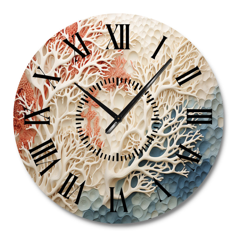 Horloge murale rose et blanche, Grand