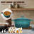 4.5 Qt Enameled Cast Iron Dutch Oven With Lid & Accessories – Bottle Blue Cookware For Baking, Roasting & Stews-120199021-120199020