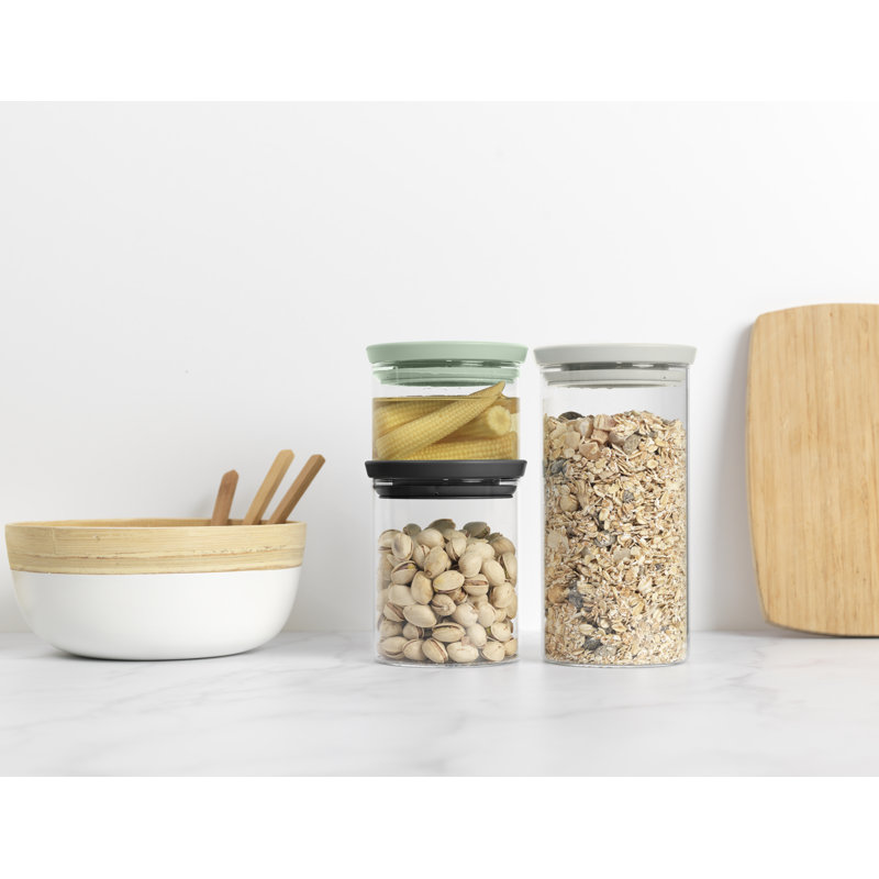 Pots en verre empilables, ensemble de 3