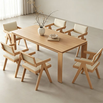 Natural Oak Ash Wood Dining Table