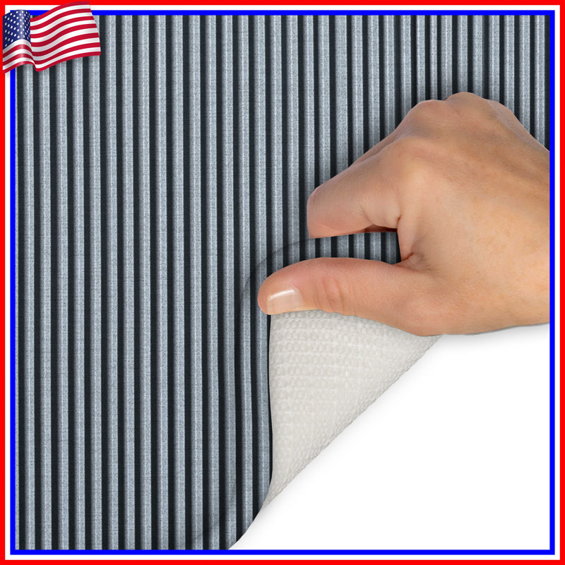 Tapis de bain vertical à rayures noires, L 34 po x L 21 po