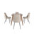 Fairfield Mid-Century Modern Tapered Dining Set, Chenille Fabric, 59" Dining Table And 4 Chairs-1487477759-1487477758