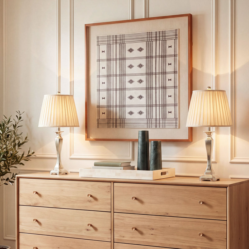 Gallien 27" Champagne Table Lamp Set, Cream