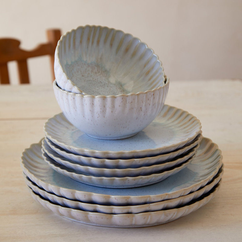 Mallorca Stoneware Dinner Plate, Sea Blue