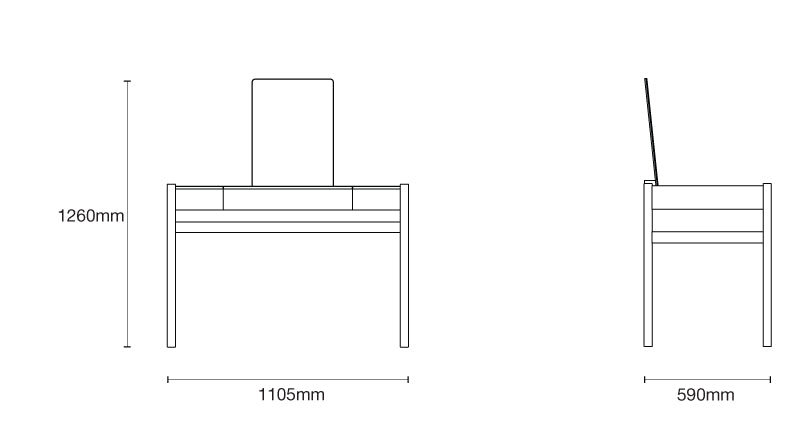 Pala Dressing Table, Walnut