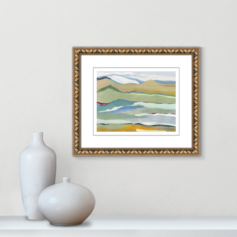 Dee Goodbye Summer on the Hills - Picture Frame Painting, 17.25" H x 20.25" W x 0.88" D, Gold Bead Framed