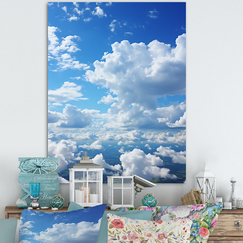 Calm Sky Embrace III - art mural ciel, Toile tendue, H 20 po x l 12 po x P 1 po