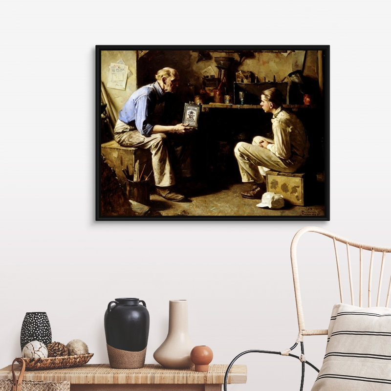 Art mural sur toile Norman Rockwell, H 32 po x l 42 po x P 1,75 po, Cadre flottant noir