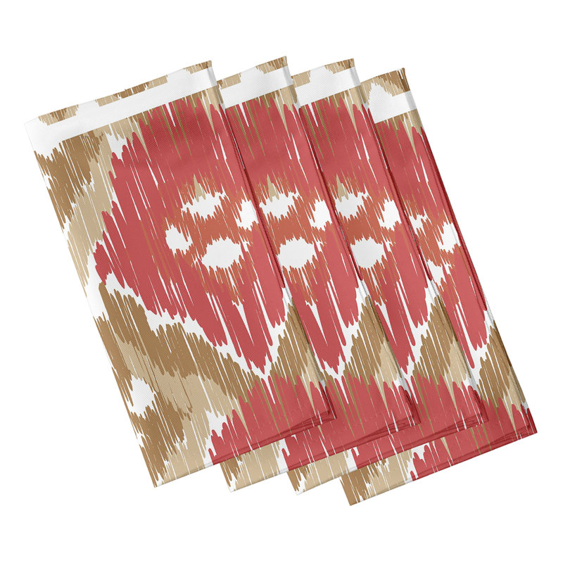 Ocala Polyester Ikat Square Napkin, Orange
