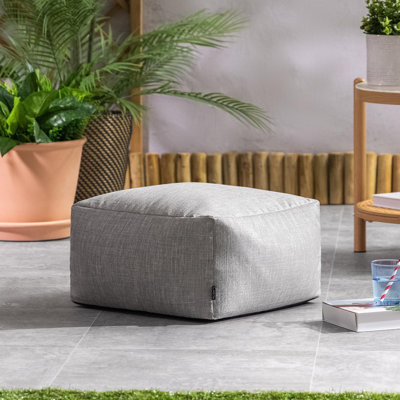 icon Amara Outdoor Woven Square Footstool, Grey