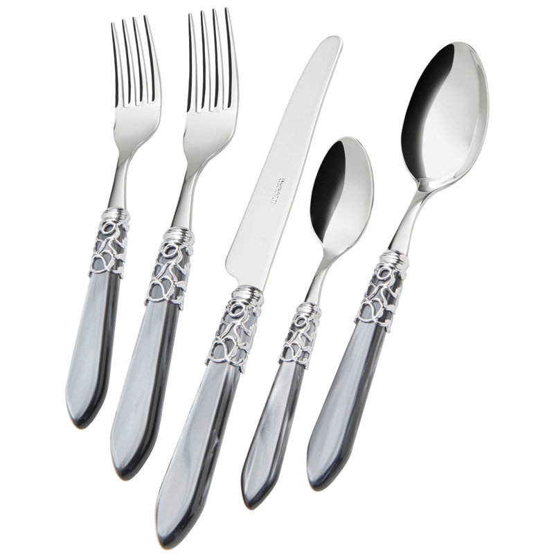 Couvert individuel 5 pièces Melodge, Gris