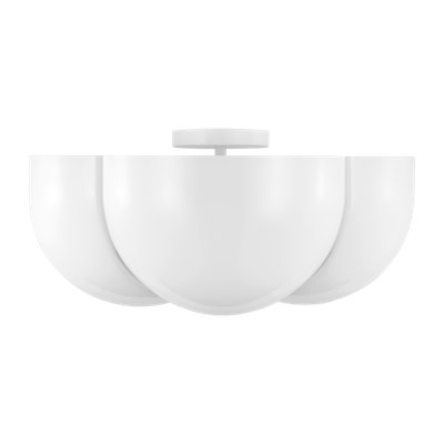 4 Light Glass Semi Flush Mount