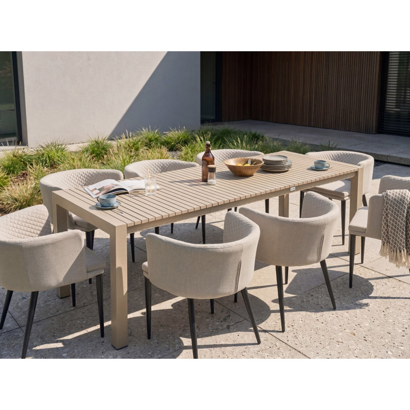 ARDESIO Rectangle Metal Extendable Outdoor Dining Table - 160 cm W 90 cm D