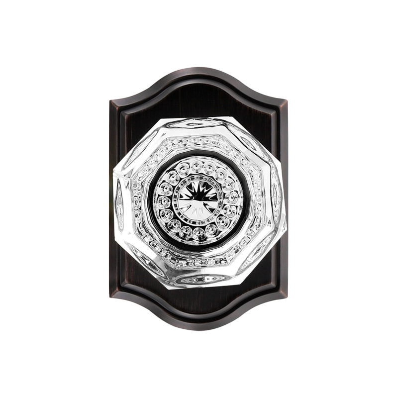 Crystal Privacy Door Knobs, Oil Rubbed Bronze
