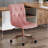 Ergonomic Velvet Armless Swivel Adjustable Height Office Task Chair-1336767008