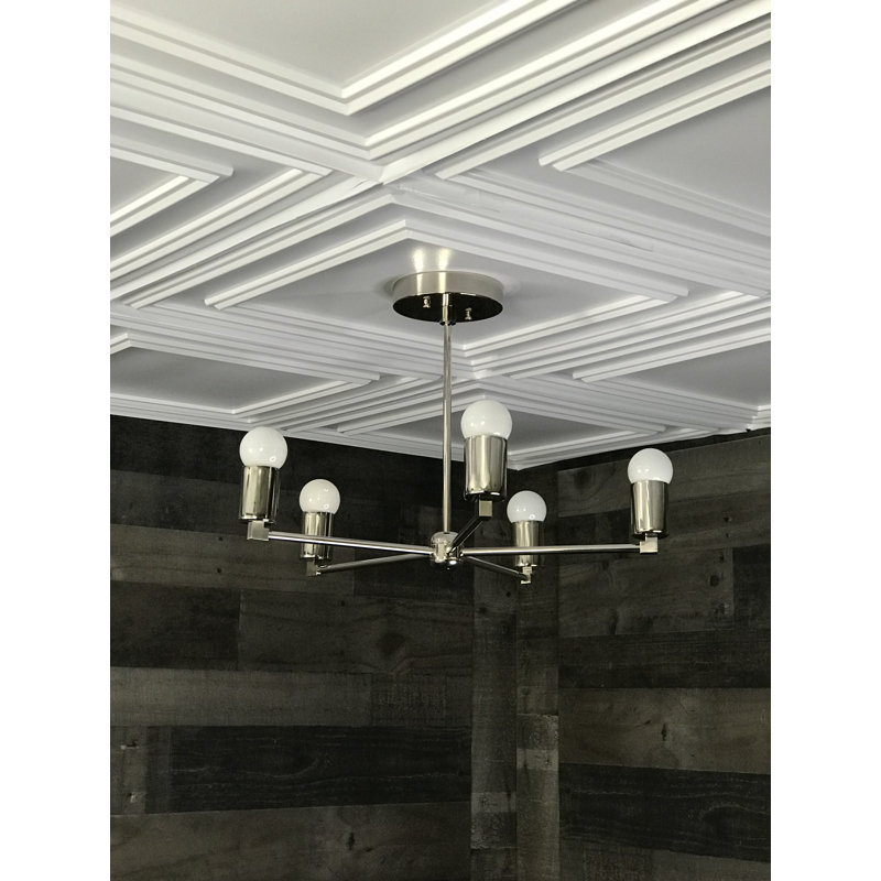 Lustre sphérique spoutnik 5 lumières Nev, Nickel poli