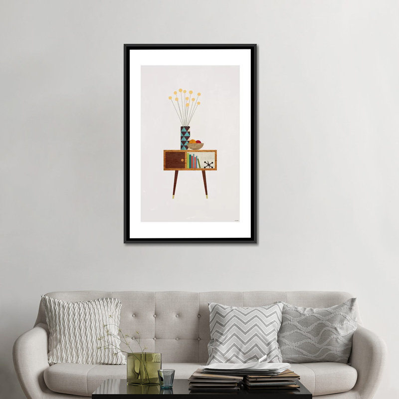 «Modern Lounge» par TomasDesign, reproduction sur toile tendue, Toile avec cadre noir, H 48 po x l 32 po x P 1,5 po