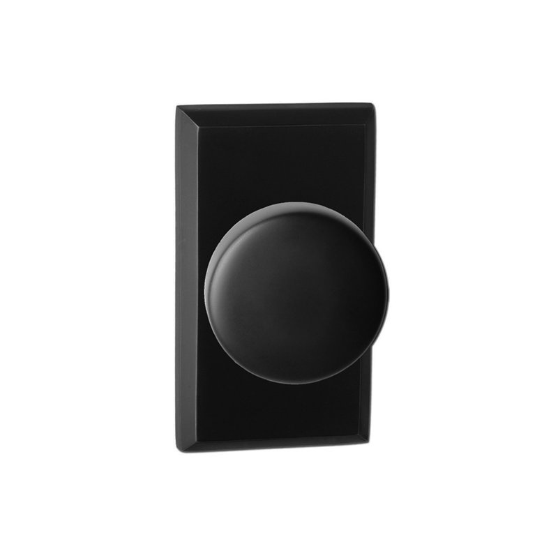 Bouton d'intimité Bravura 936-G1 sur rosette rectangulaire biseautée noir mat Nashville, Rectangulaire, Noir mat