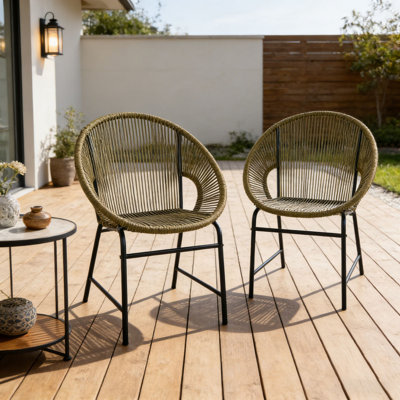 Ensemble de chaises de patio en osier