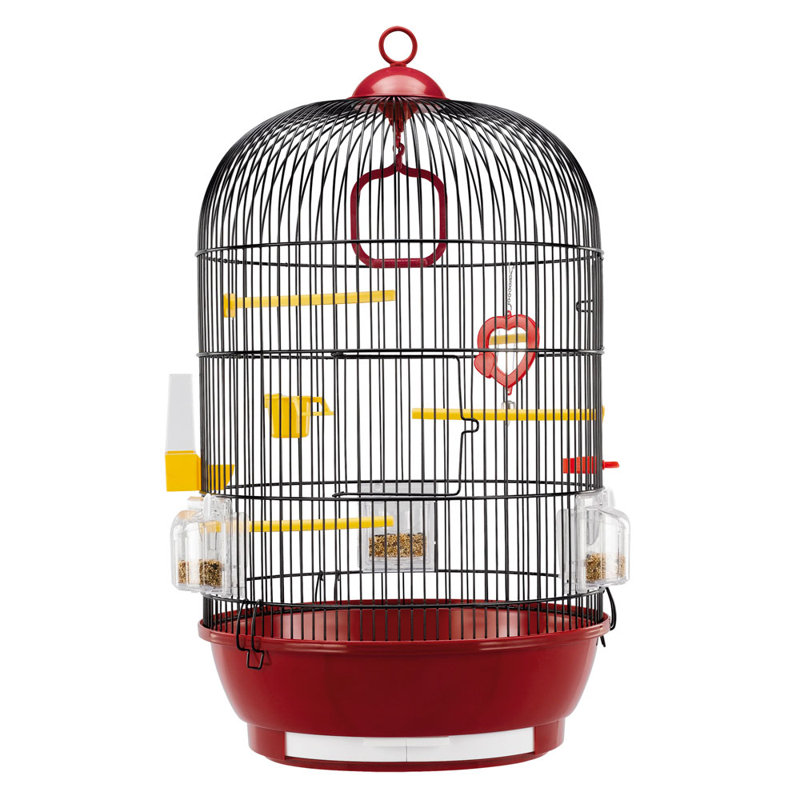 65cm Hanging Bird Cage with Perch, Black