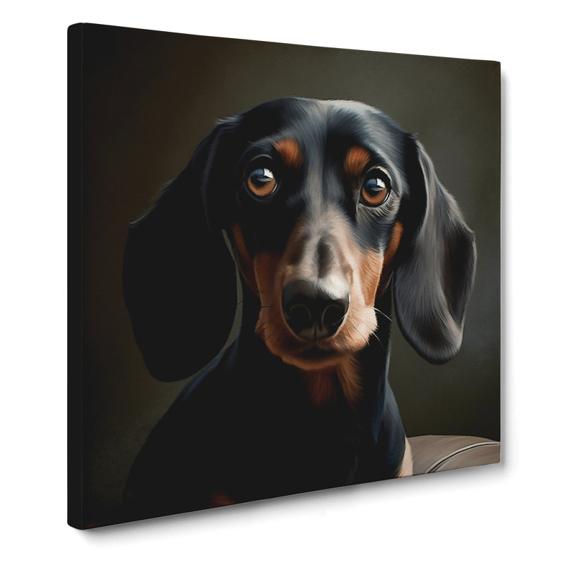 Dachsund Realism No.1 - No Frame Print, 35cm H x 35cm W x 3cm D