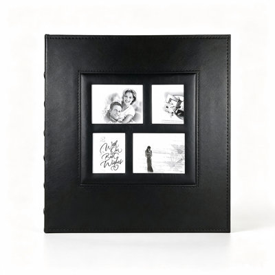 Album photo autocollant en cuir magnétique, 60 pages