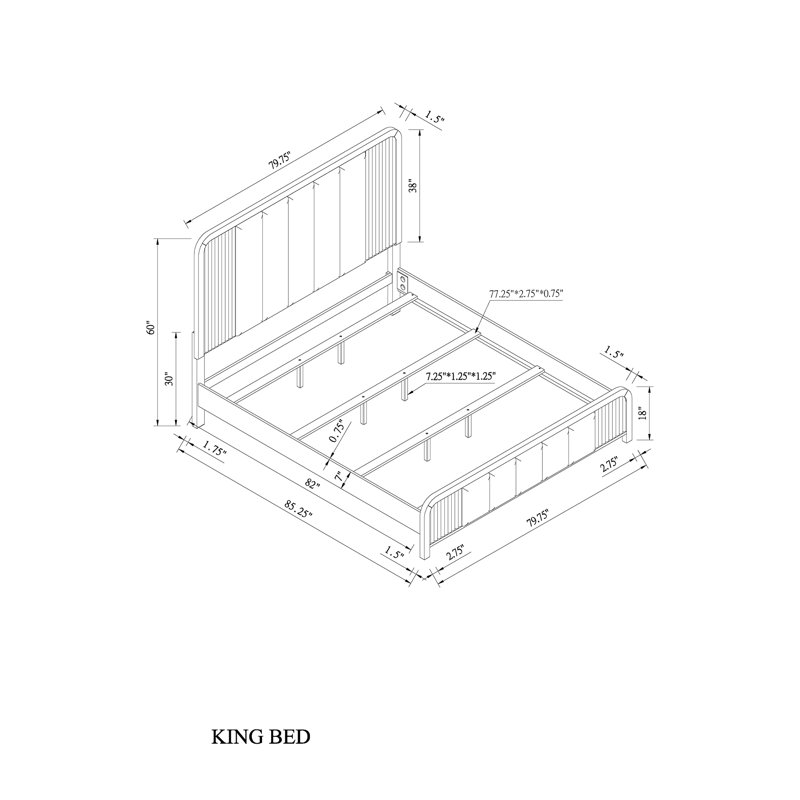 Beckett White-Black 5Pc King Bedroom Set, King