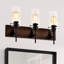 Luminaires de salle de bain 3 lumières noir mat + couleur bois