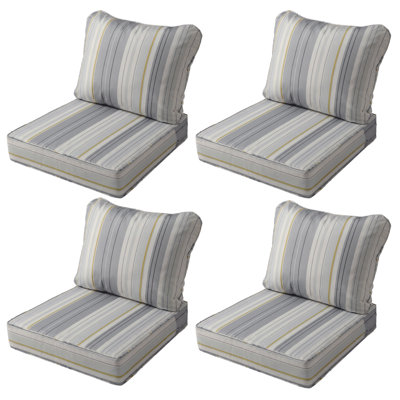 24" x 24" x 5" Waterproof Outdoor Deep Seat Cushion for Patio Furniture, Patio Furniture Replacement, Set of 4