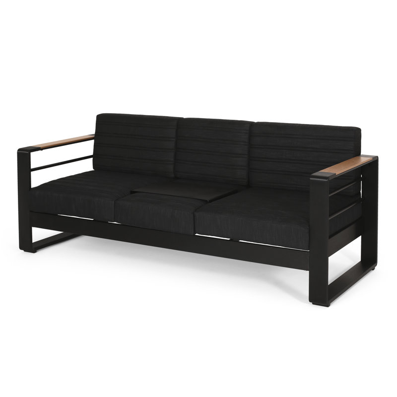 Aluminum Alloy Poolside With Weather- Seat Covers 76.32 Wide Patio Base And Resilient Cushion