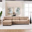Modular Sectional Sofa,Cloud Couch, L Shaped Couch With Movable Ottoman, Modern Deep Seat Couches For Living Room, Oversized 3-Seater Sofa Comfy Advanced Flannelette Sofas For Bedroom,5 Pillows-1037213345