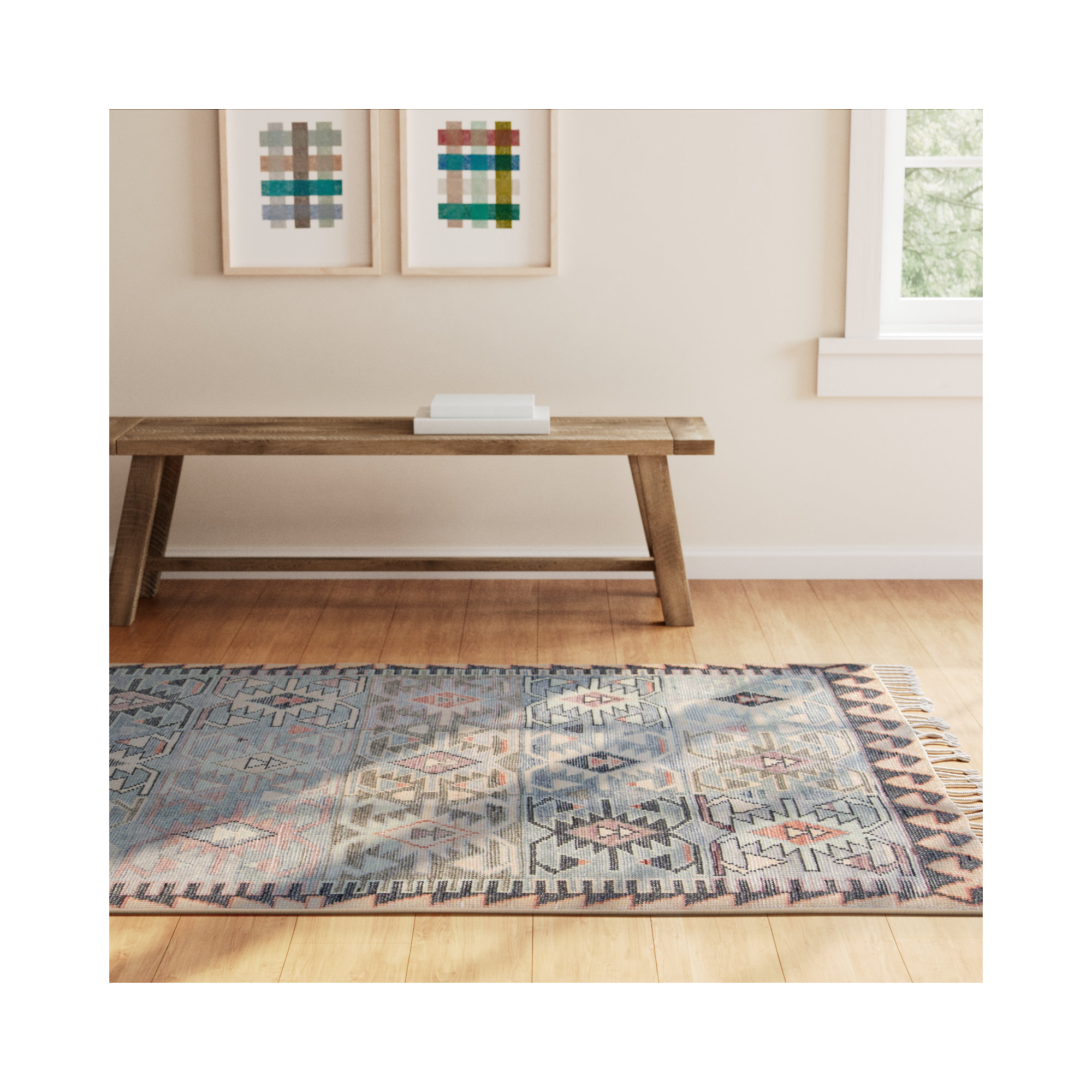 Handmade Wool Rug, Rectangle 5' X 8'