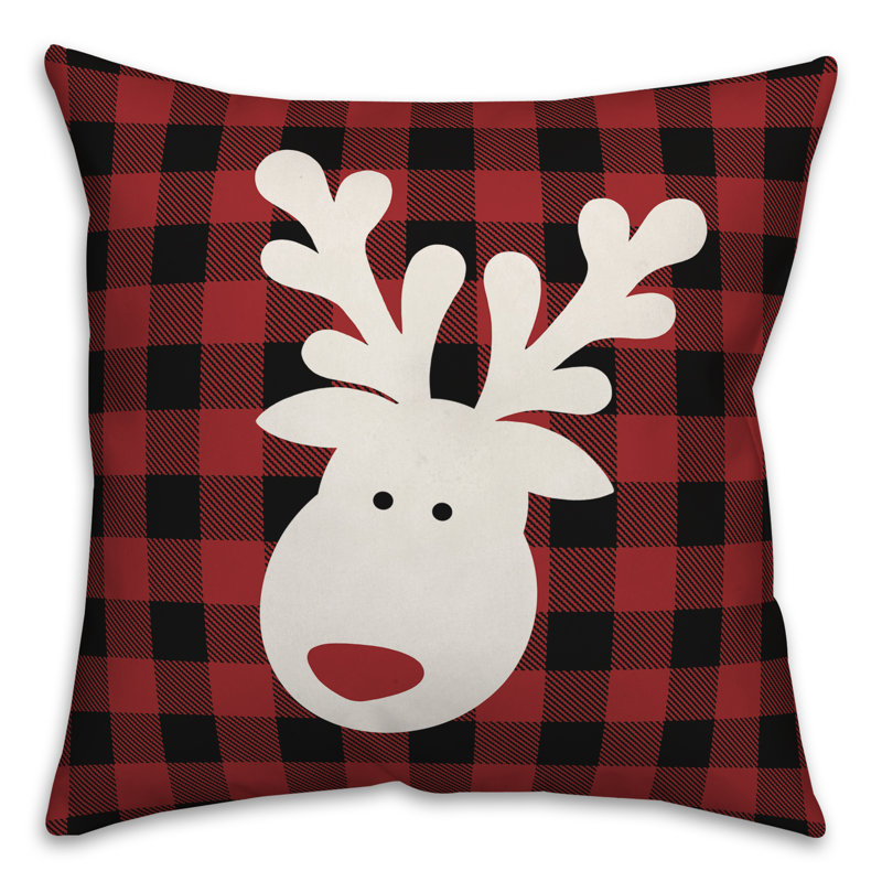  Housse de coussin Cute Reindeer, 18 po x 18 po, Polyester/ Bourre en polyester