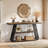 Modern Console Table, 55" Long 3-Tier Sofa Table With Iron Frame For Entryway & Living Room