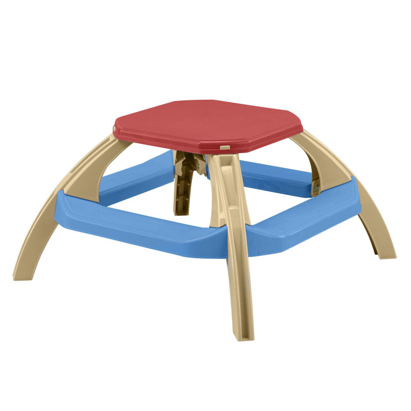 American Plastic Toys Picnic Table for Toddler Ages 18 Months and Up, Seats 4