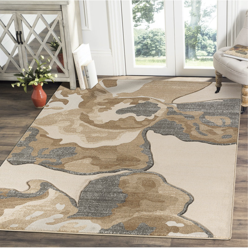 Alyshia Abstract Indoor Rug, Rectangle 3'8" x 5'6"