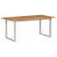 Depasquale Acacia Solid Wood Top Metal Base Dining Table-686484024