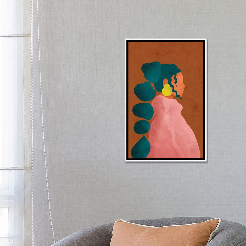 Kel par Reyna Noriega - impression, H 26 po x l 18 po x 1,5 po, Toile blanche encadrée, Pas de tapis