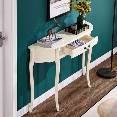 Console en bois massif ivoire