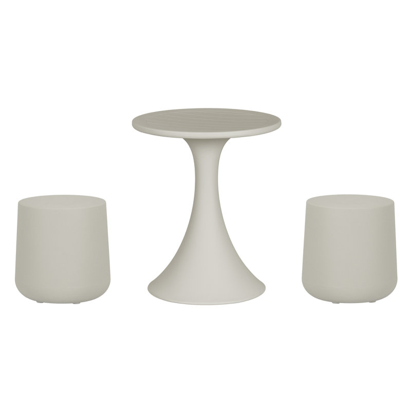 Dalya Table And Stools Bistro Set, Greige